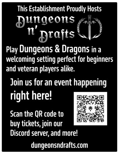 Dungeons and Drafts Event Venue Poster